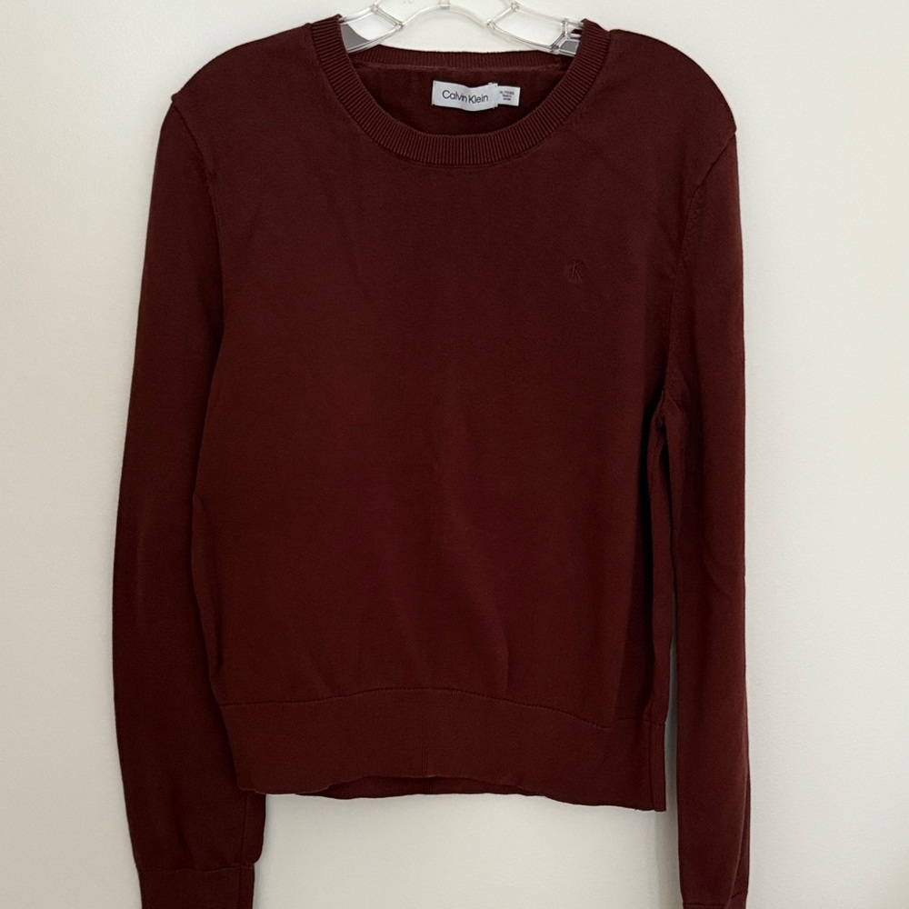Calvin Klein Maroon Crewneck Sweater